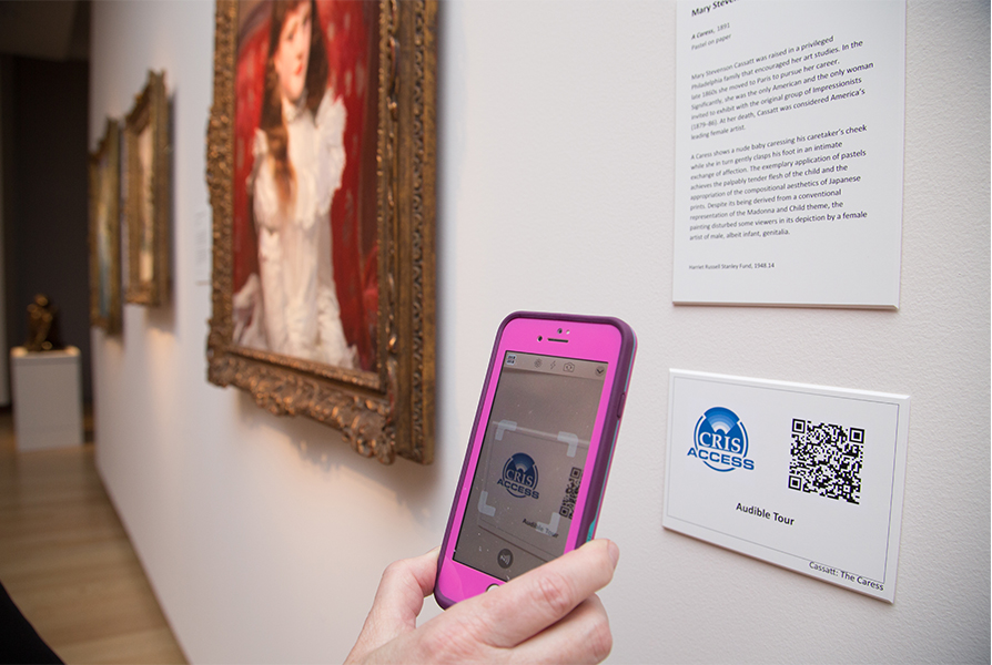 Closeup of smartphone scanning QR Code