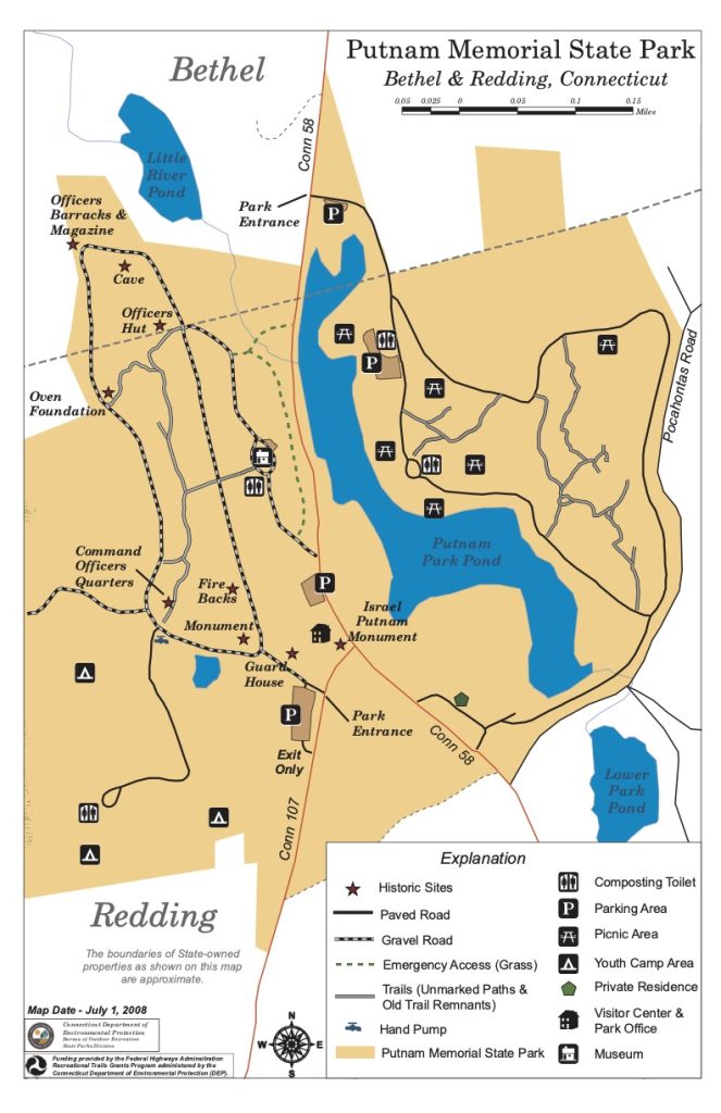 a map of Putnam Memorial state park